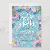 Zomer Retro Disco Sweet 16 Zwembad Vibes Feest Kaart (Voorkant)