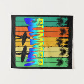 ZOMER RETRO PALMBOMEN WANDKLEED (Voorkant (horizontaal))