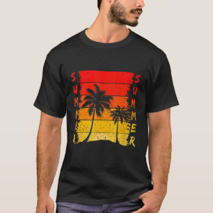 Zomer Retro strand stijl met palmbomen T-shirt