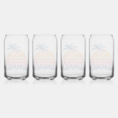 Zomer retro zonsondergang palmboom blikvorm glas (Achterkant)