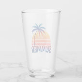 Zomer retro zonsondergang palmboom glas (Achterkant)