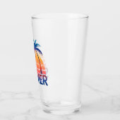 Zomer retro zonsondergang palmboom glas (Links)