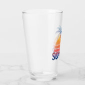 Zomer retro zonsondergang palmboom glas (Rechts)