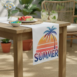 Zomer retro zonsondergang palmboom korte tafelloper