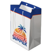 Zomer retro zonsondergang palmboom medium cadeauzakje (Achterkant Gekanteld)