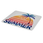 Zomer retro zonsondergang palmboom snijplank (Hoek)