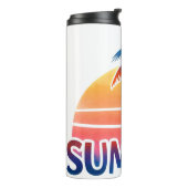 Zomer retro zonsondergang palmboom thermosbeker (Gedraaid links)