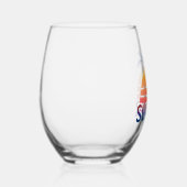 Zomer retro zonsondergang palmboom wijnglas zonder voet (Rechts)