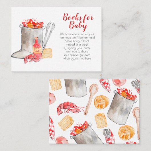 Zomer rivierkreeften kookboeken voor baby kaart (Voorkant / Achterkant)