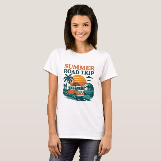 Zomer Road Trip T-shirt (Voorkant volledig)
