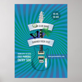 Zomer Rock Festival logo toevoegen uitnodiging Poster