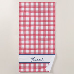 Zomer Rode Gingham, Geruite 4 Juli Strandlaken