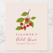 Zomer  rode kersen op maat Vrijgezellenfeest Wijn Etiket (Enkel label)