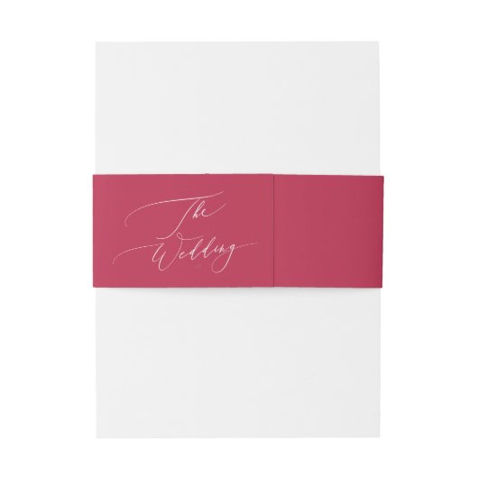 zomer rode magenta Kalligrafie de bruiloft Uitnodigingen Wikkel (Achterkant Voorbeeld)