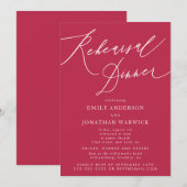 Zomer Rode Magenta Kalligrafie Huwelijksrepetitie Kaart (Voorkant / Achterkant)