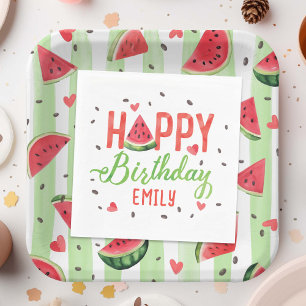 Zomer Rode Watermeloen Thema Meisje Verjaardag Servet