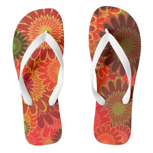 Zomer Rode Zonnebloemen Teenslippers (Voetbed)