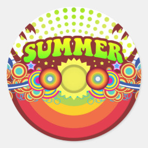 zomer ronde sticker
