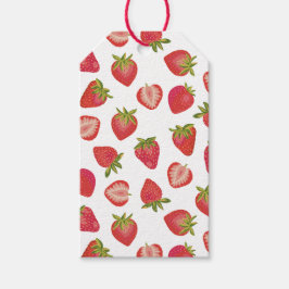 Zomer Rood Aardbei Patroon Cadeaulabel