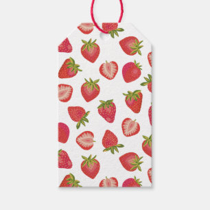 Zomer Rood Aardbei Patroon Cadeaulabel
