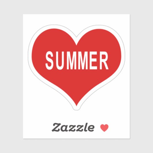 ZOMER Rood Hart Vinyl Sticker (Vel)