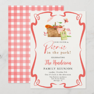 Zomer rood leuk picknick in het park familie samen kaart