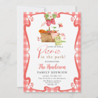 Zomer rood Leuk Picknick in het park familiereünie