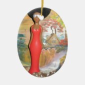  zomer Rood.png Keramisch Ornament (Voorkant)