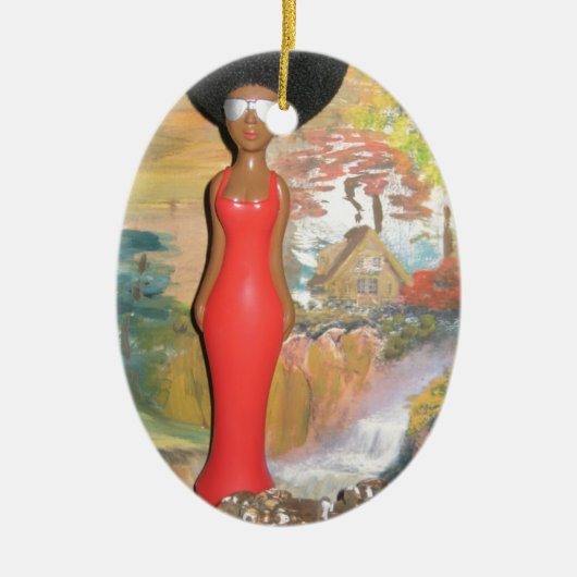  zomer Rood.png Keramisch Ornament (Voorkant)