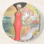  zomer Rood.png Zandsteen Onderzetter (Voorkant)