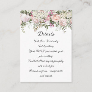 Zomer Roos Bloemen Details Informatiekaartje