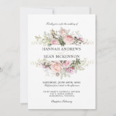 Zomer Roos Tuin Bloemen Bruiloft Uitnodiging (Voorkant)