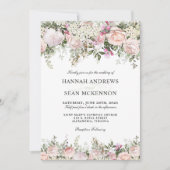 Zomer Roos Tuin Bloemen Bruiloft Uitnodiging (Voorkant)
