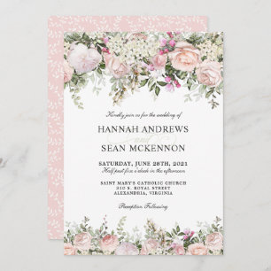 Zomer Roos Tuin Bloemen Bruiloft Uitnodiging