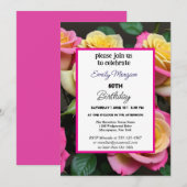 Zomer Roos Tuin Roze Bloemen 50ste Verjaardag Kaart (Voorkant / Achterkant)