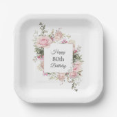 Zomer Roos Tuinboomgaard Birthday met Leeftijd Papieren Bordje (Voorkant)
