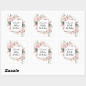 Zomer Roos Tuinboomgaard Birthday met Leeftijd Vierkante Sticker (Vel)
