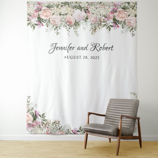 Zomer Rosentuin Bloemen Foto Achtergrond Wandkleed (In situ)