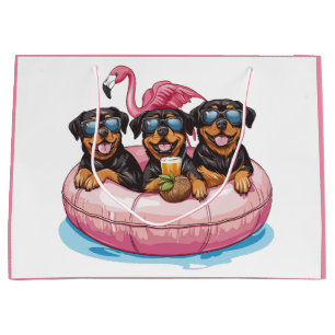 Zomer Rottweiler Honden Flamingo Zwembad Tube Groot Cadeauzakje