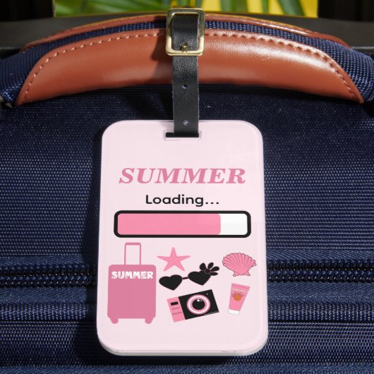 Zomer Roze Bagage Label (Voorkant Insitu 2)