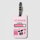 Zomer Roze Bagage Label (Voorkant (verticaal))