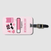 Zomer Roze Bagage Label (Voorkant (horizontaal))