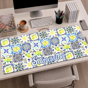 Zomer Roze Blauwe Siciliaanse Majolica Sinaasappel Bureaumat