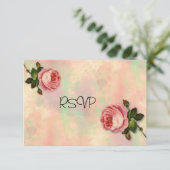 Zomer Roze Bruiloft RSVP Kaart (Staand voorkant)