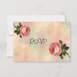 Zomer Roze Bruiloftsreceptie RSVP Kaart