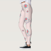 Zomer roze en blauwe girobloemen leggings (Links)