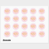 Zomer Roze en Oranje Bruidsfeest Favor Ronde Sticker (Vel)