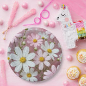 Zomer roze en witte madeliefjes papieren bordje (Feest)