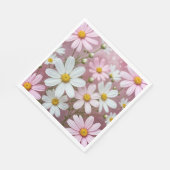 Zomer roze en witte madeliefjes servet (Hoek)