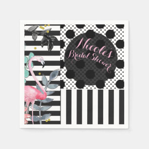 Zomer Roze Flamingo Stippen Pret Funky Feest Servet